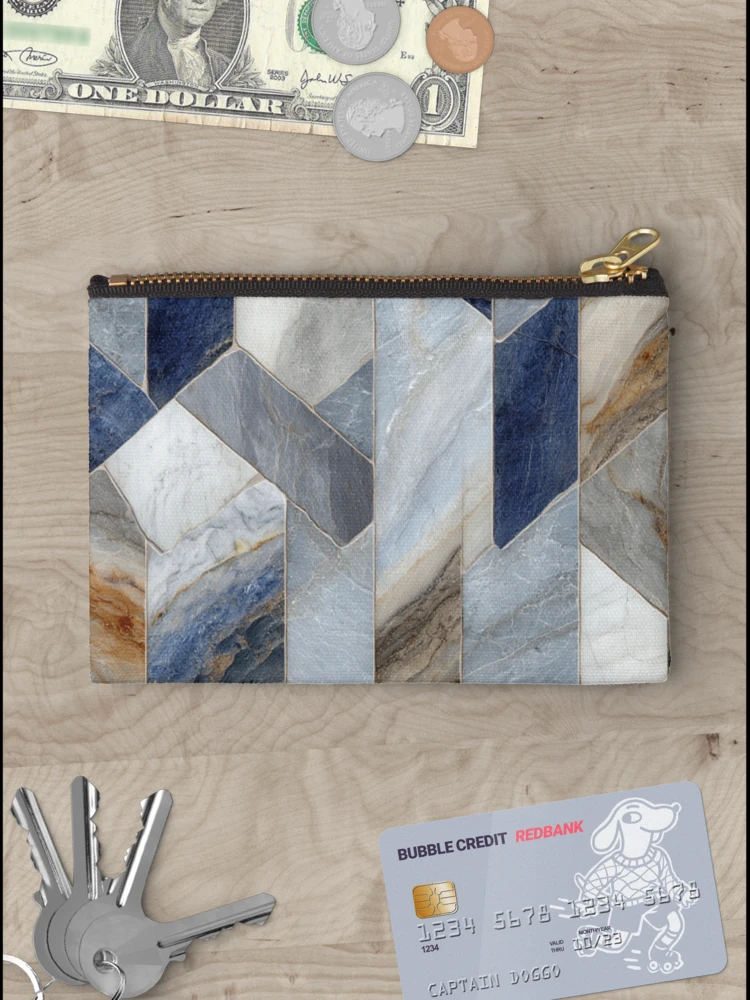 Thumbnail 3 of 4, Zipper Pouch, Geometric marble pattern designed and sold by SmileshareShop.