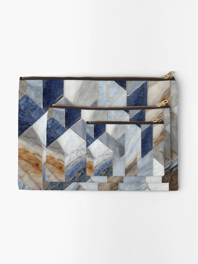 Thumbnail 2 of 4, Zipper Pouch, Geometric marble pattern designed and sold by SmileshareShop.