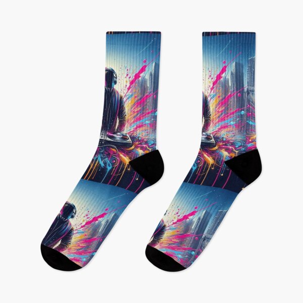 Item preview, Neon DJ Mix – Futuristic Urban Music Art designed and sold by Kruti Collection.