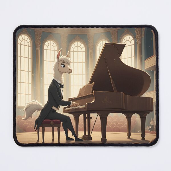 Item preview, llama in tailcoat is playing piano designed and sold by Nikoleta Vukovic.
