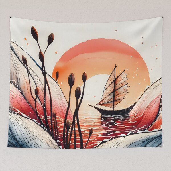 Item preview, Flower Boat, Ai Generated Art  designed and sold by ACC .