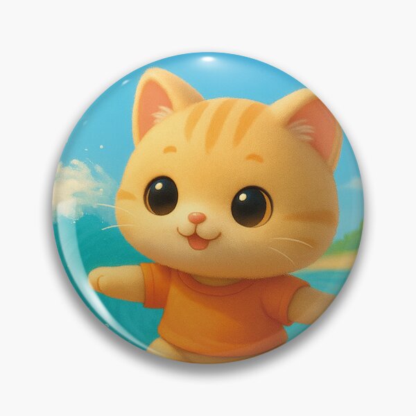 Item preview, Kawaii cat surfing on the beach designed and sold by Mauswohn.