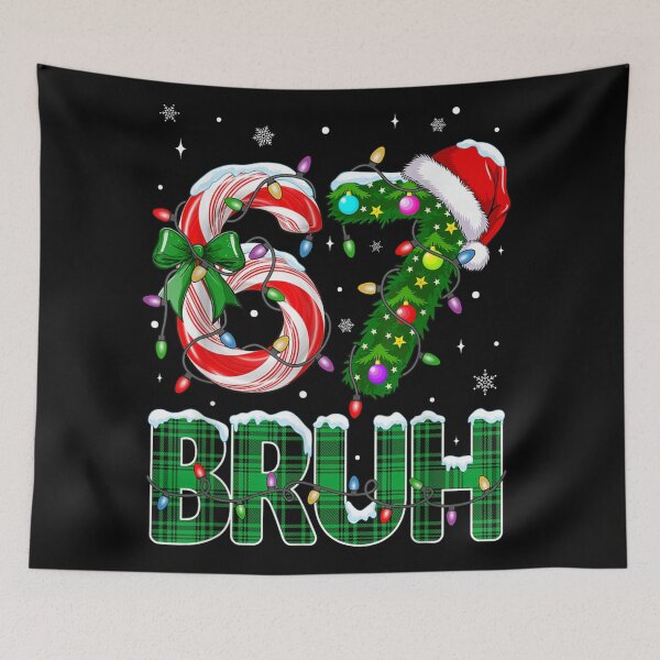 Item preview, Funny Candy Cane Pine Six Seven Number Light Bruh Christmas Design designed and sold by AnsadoWinu.