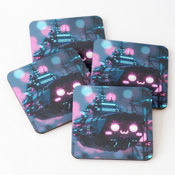 Item preview, Cyberpunk Kawaii Hover Battleship – Neon Night Cruiser designed and sold by NordseeSteel.