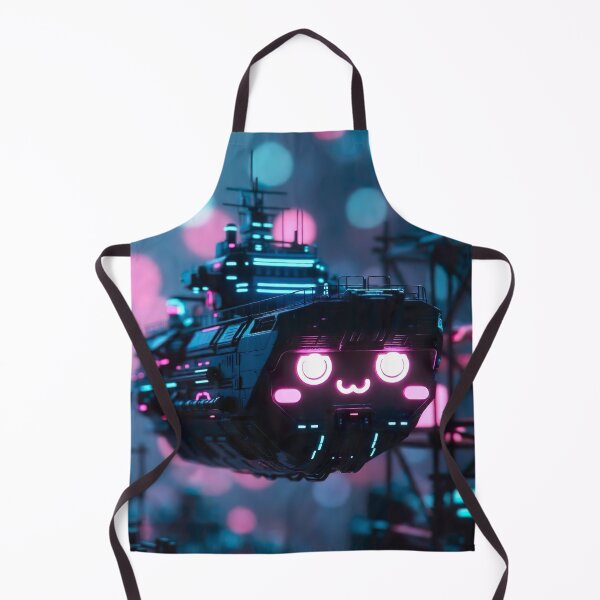 Item preview, Cyberpunk Kawaii Hover Battleship – Neon Night Cruiser designed and sold by NordseeSteel.