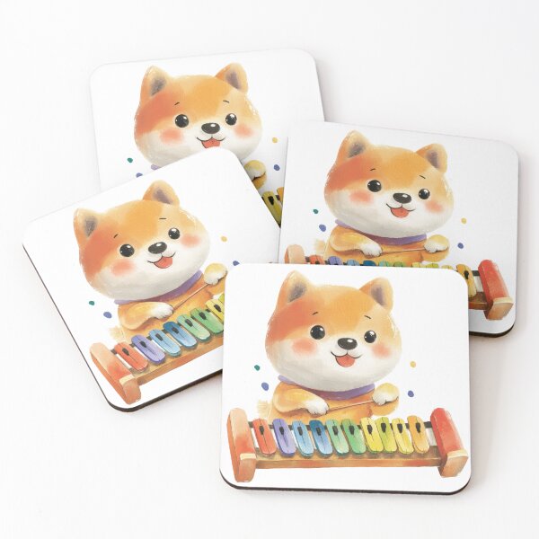 Item preview, Cute Shiba Puppy Playing Colorful Xylophone designed and sold by AchaRat.