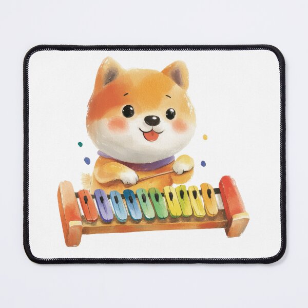 Item preview, Cute Shiba Puppy Playing Colorful Xylophone designed and sold by AchaRat.