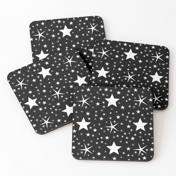Item preview, Cute white stars pattern on black background designed and sold by by-jwp.