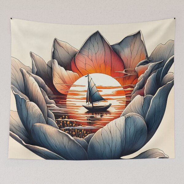 Item preview, Flower Boat, Ai Generated Art  designed and sold by ACC .