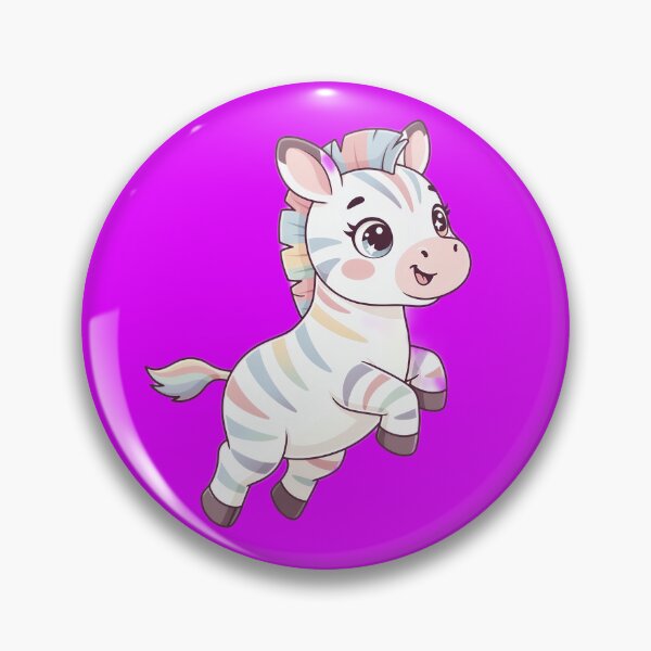 Artikelvorschau, Entzückendes Zebra-Baby mit Regenbogenmähne – Niedliches springendes Tier (Vektor) entworfen und verkauft von RudArtAI.