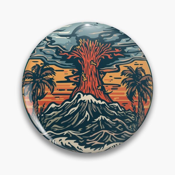 Item preview, Nature's Fury Volcano Ocean Wave Graphic | Vintage Illustration Disaster Art Print | Aggressive Nature T-Shirt Design | Tropical Grunge PNG designed and sold by HimBoo.