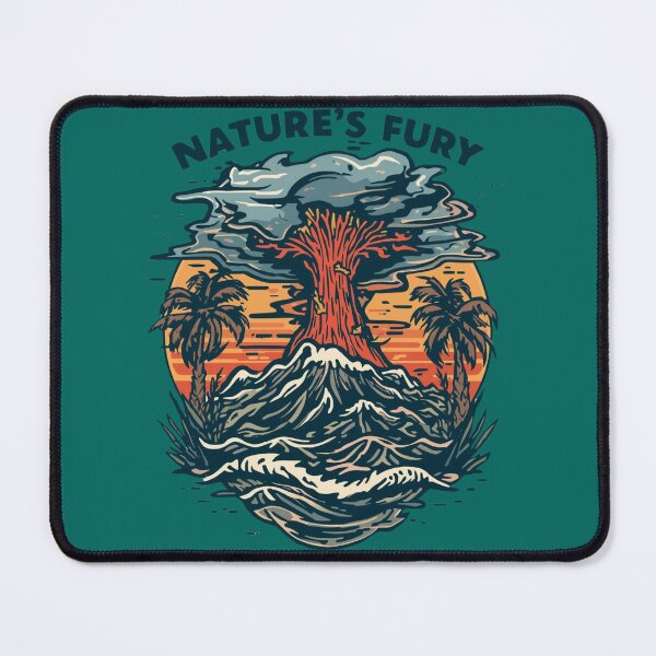 Item preview, Nature's Fury Volcano Ocean Wave Graphic | Vintage Illustration Disaster Art Print | Aggressive Nature T-Shirt Design | Tropical Grunge PNG designed and sold by HimBoo.