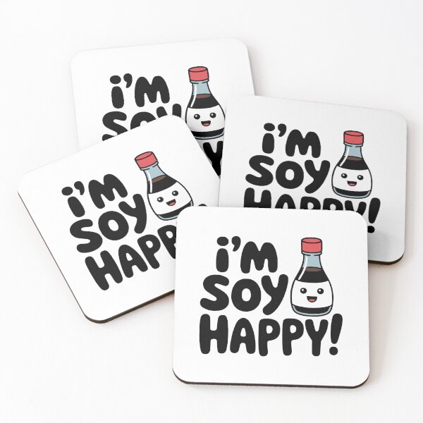 Item preview, I'm Soy Happy! Cute Soy Sauce Pun designed and sold by PMCreative.