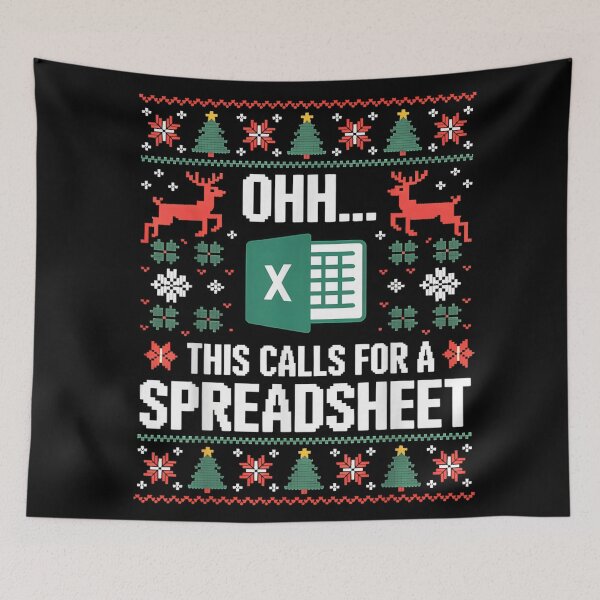 Item preview, Ohh This Calls For A Spreadsheet Ugly Christmas Sweater Funny Office Humor designed and sold by YubitaLeLe.