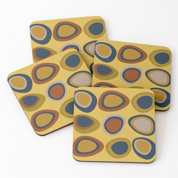 Item preview, Groovy Artistic Blue And Green Retro Blobs  designed and sold by retrobliss70s.