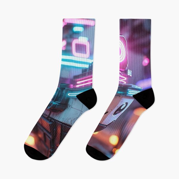 Item preview, Cyberpunk Kawaii Hover Tugboat – Neon Night Smiley designed and sold by NordseeSteel.