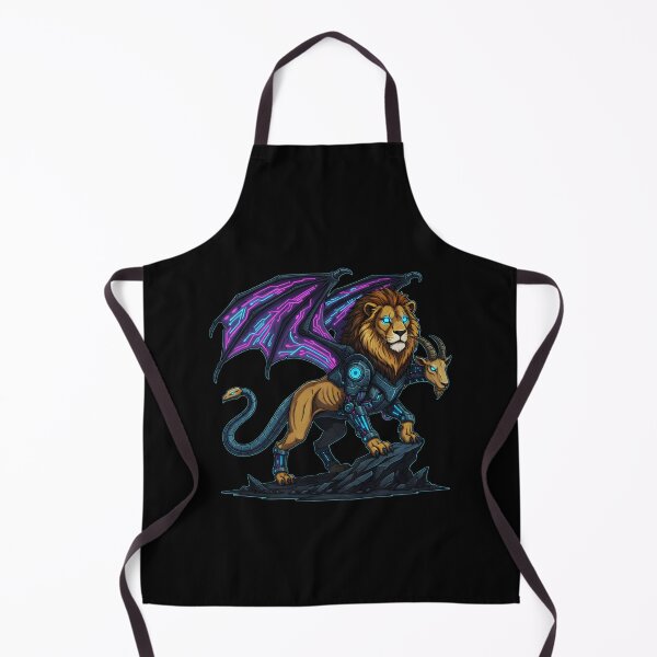 Item preview, Cyberpunk Chimera Beast - Mecha Lion Goat Snake Hybrid designed and sold by Dakson Design - Fantasy Art.