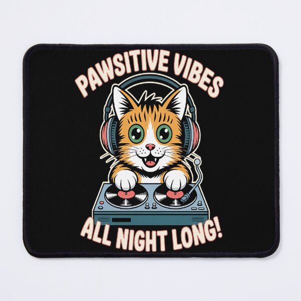 Item preview, DJ Cat Fur Real Mix Master Pawsitive Vibes designed and sold by Lucaseinar.