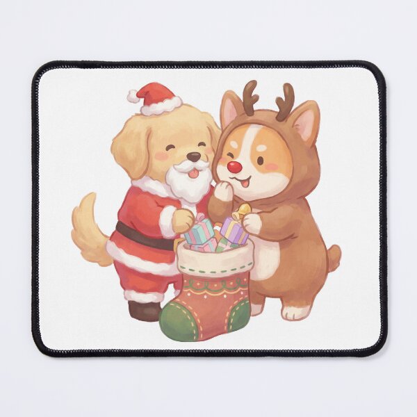 Item preview, Christmas Secret Santa Golden Retriever & Reindeer Corgi On Mission designed and sold by Cute-Ur-Day.