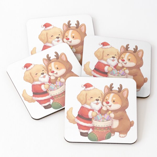Item preview, Christmas Secret Santa Golden Retriever & Reindeer Corgi On Mission designed and sold by Cute-Ur-Day.
