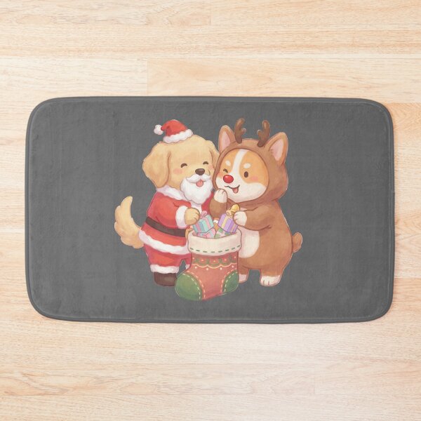 Item preview, Christmas Secret Santa Golden Retriever & Reindeer Corgi On Mission designed and sold by Cute-Ur-Day.