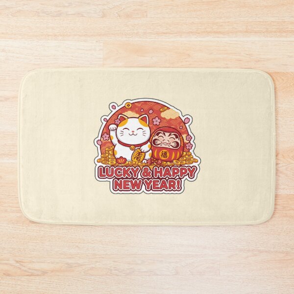 Item preview, Happy New Year Maneki Neko and Daruma – Cute Lucky Cat New Year 2026 Design designed and sold by Nuist25.