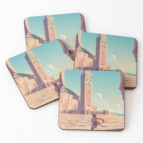 Item preview, Girl Admiring Hassan II Mosque in Pastel Light designed and sold by JacksoonLester.