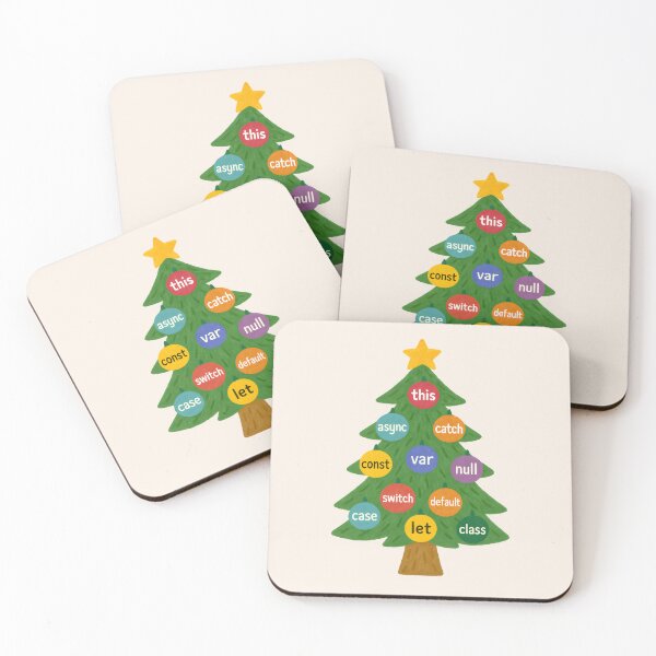 Item preview, JavaScript Christmas Tree Ornaments – Funny Programmer Holiday Coding Art designed and sold by Nerd Romance Café.