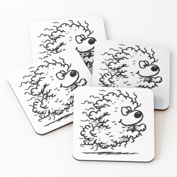 Item preview, Round Bichon Frise Tumbleweed Line Art designed and sold by Flying Doggo.