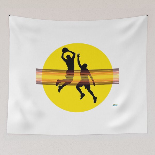 Item preview, Hooper attack and defence Silhouette – Red sunset | Vintage Hoops T-Shirt designed and sold by SlanTee.
