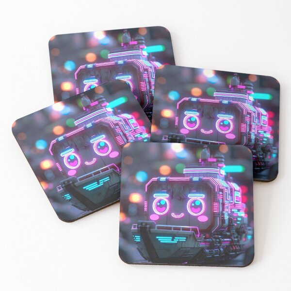 Item preview, Cyberpunk Kawaii Neon Tugboat – Cute Industrial Glow designed and sold by NordseeSteel.