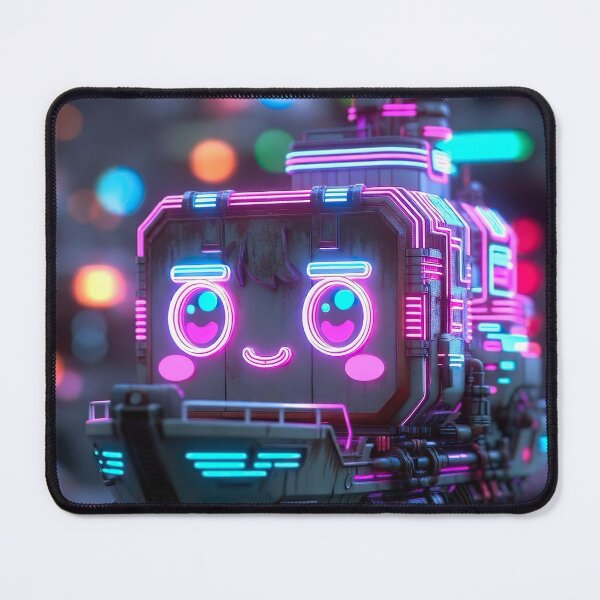 Item preview, Cyberpunk Kawaii Neon Tugboat – Cute Industrial Glow designed and sold by NordseeSteel.