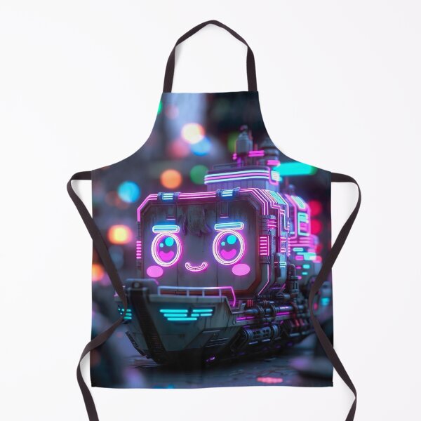 Item preview, Cyberpunk Kawaii Neon Tugboat – Cute Industrial Glow designed and sold by NordseeSteel.