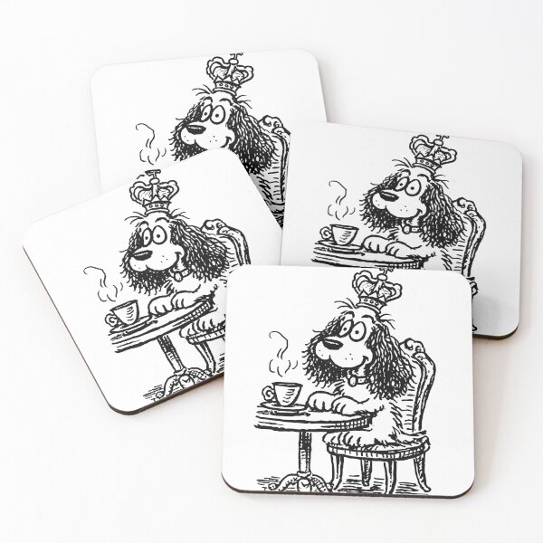 Item preview, Royal Cavalier Spaniel Tea Party Art designed and sold by Flying Doggo.