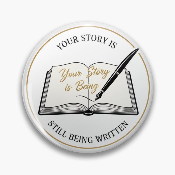 Item preview, "Your Story Is Still Being Written" Elegant Book and Quill Quote designed and sold by DraftNDreamShop.