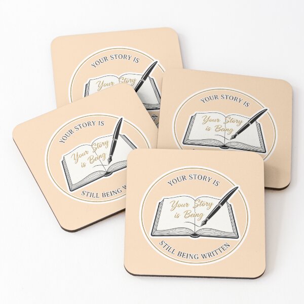Item preview, "Your Story Is Still Being Written" Elegant Book and Quill Quote designed and sold by DraftNDreamShop.