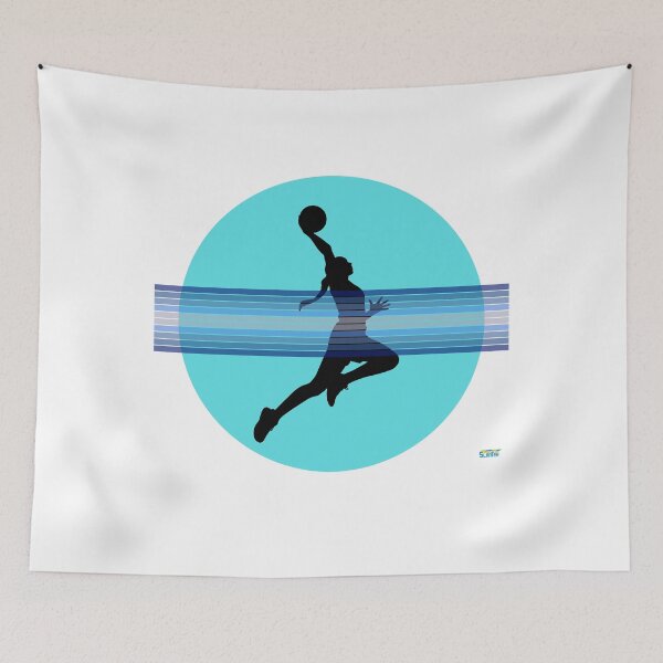 Item preview, Hooper Girl Slam Dunk Basketball Tee – Blue Full Silhouette | Minimal Vector Design designed and sold by SlanTee.