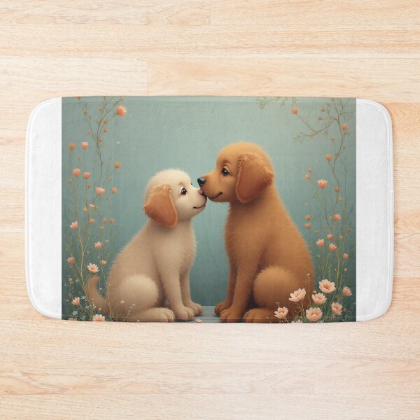 Item preview, Puppy Love: Golden Retriever & Cream Dog Kiss | Sweet Pet Romance designed and sold by Satpura punti baba .
