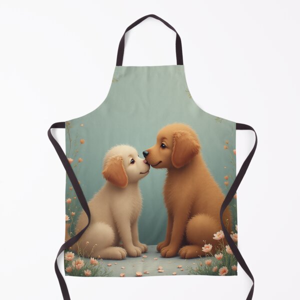 Item preview, Puppy Love: Golden Retriever & Cream Dog Kiss | Sweet Pet Romance designed and sold by Satpura punti baba .