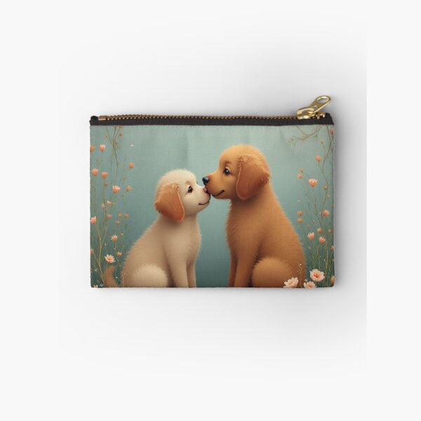 Item preview, Puppy Love: Golden Retriever & Cream Dog Kiss | Sweet Pet Romance designed and sold by Satpura punti baba .