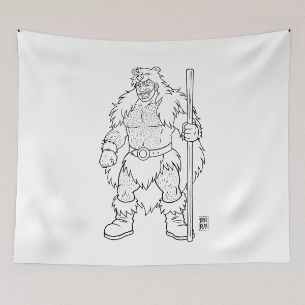 Item preview, ADAM LIKES BEARBARIANS - Black Lineart designed and sold by bobobear.