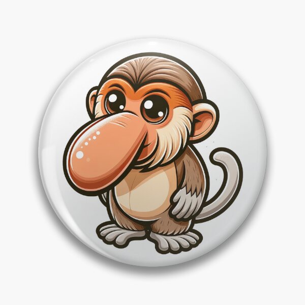 Item preview, Cute Proboscis Monkey Sticker – Funny Big Nose Monkey Cartoon designed and sold by LunaPixelStudio.
