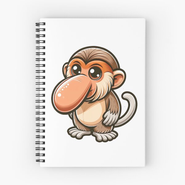 Item preview, Cute Proboscis Monkey Sticker – Funny Big Nose Monkey Cartoon designed and sold by LunaPixelStudio.
