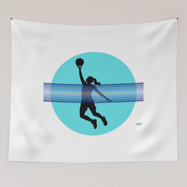 Item preview, Hooper Girl Layup Basketball Tee – Blue Layup Silhouette | Minimal Vector Design designed and sold by SlanTee.