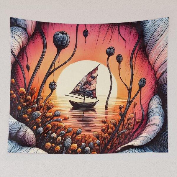 Item preview, Flower Boat, Ai Generated Art  designed and sold by ACC .