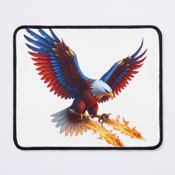 Item preview, Epic Eagle with Flaming Swords – Fantasy Patriot Art designed and sold by pohapoha181.