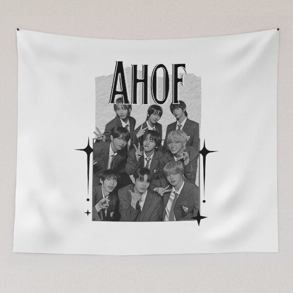 Item preview, AHOF Nine-Member K-Pop Debut Art Kpop Boy group K-music south korean Boy group Scrapbook Collage Cozy Y2K Vintage Design designed and sold by HELL0WBELLO.