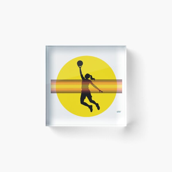 Item preview, Retro Hooper Girl Layup Basketball Shirt – Sunset Streetball Silhouette | Hoops Fan Gift designed and sold by SlanTee.