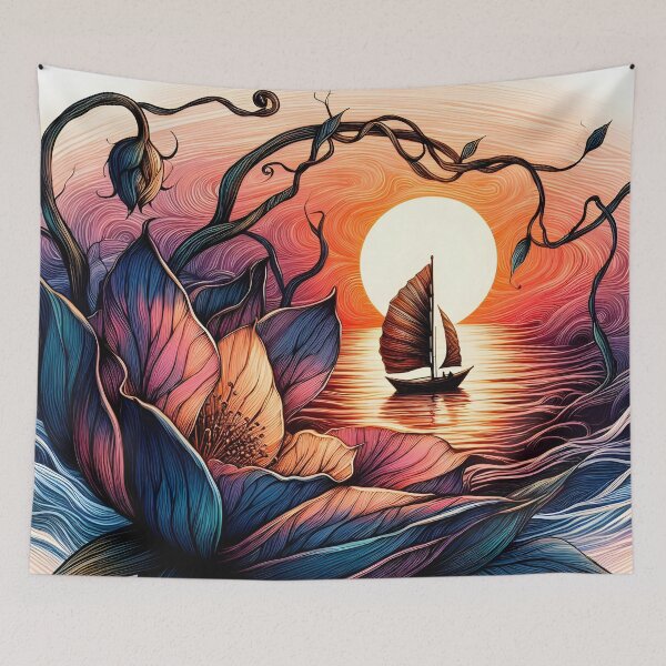 Item preview, Flower Boat, Ai Generated Art  designed and sold by ACC .