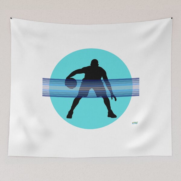 Item preview, Basketball Dribble Hooper Silhouette – Blue Basketball Graphic | Urban Sports Shirt designed and sold by SlanTee.
